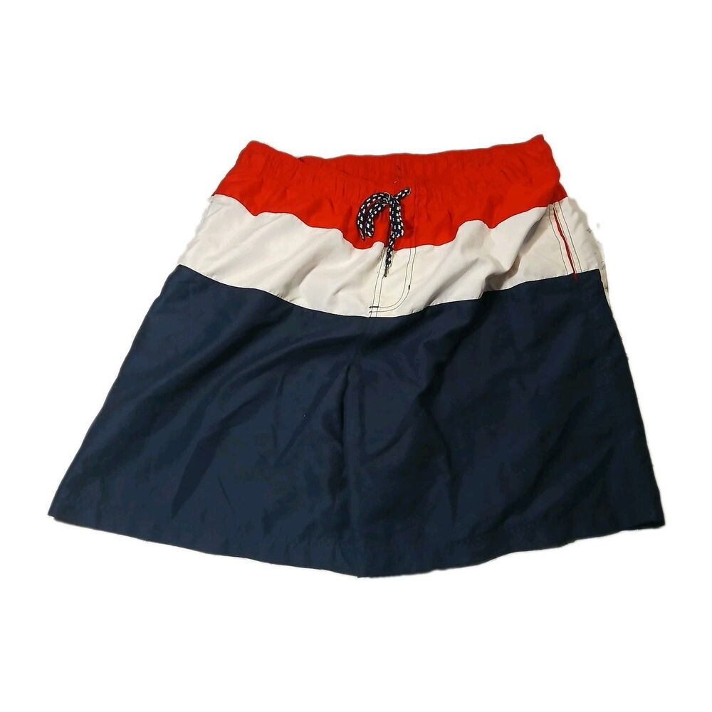 Ocean Pacific OP Board Shorts Size L Patriotic Beach Mesh Lined Drawstring